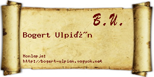 Bogert Ulpián névjegykártya
